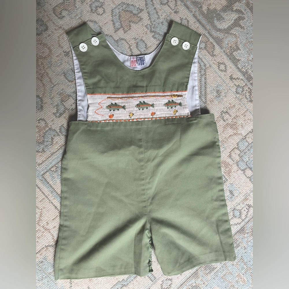 🎣 Smocked Fish John John - 12 months - Picture 1 of 9